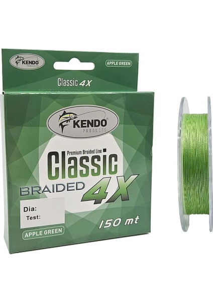 Classic 4x 150M 0,12MM Apple Green Örgü Ip Misina