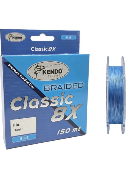 Classic 8x 150M 0,08MM Blue Örgü Ip Misina
