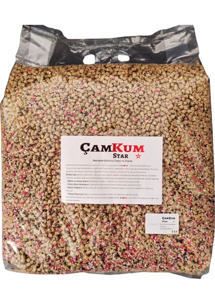 ÇamKum Star Tozsuz ve Topaklanan Doğal Kedi Kumu 7lt