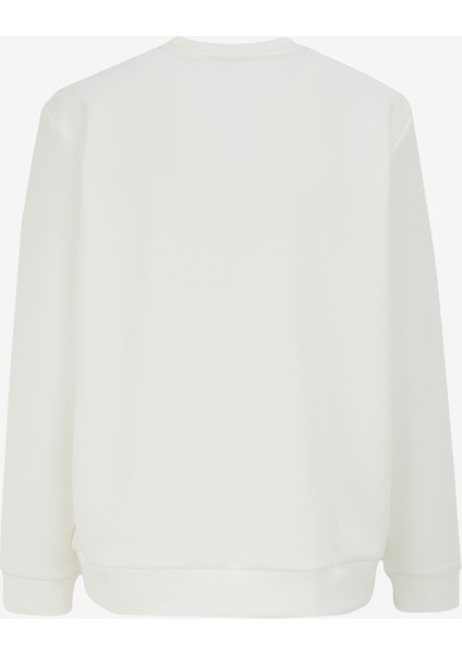 Bisiklet Yaka Nakışlı Ekru Kadın Sweatshırt J4WL-SWT7096 fiyatları