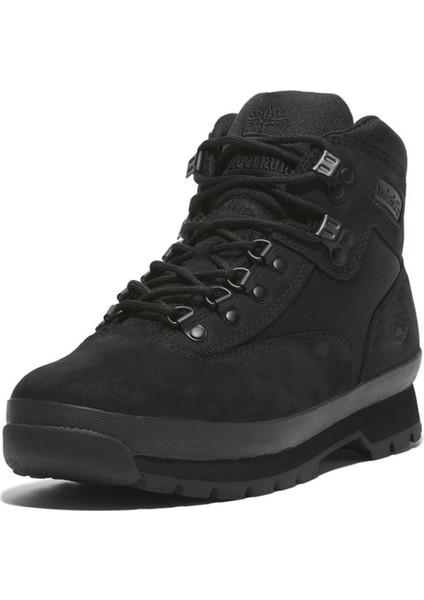 Deri + Tekstil Siyah Erkek Bot Euro Hiker Mıd Lace Up Boot