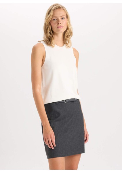 Fitted Bisiklet Yaka Kolsuz Basic Düz Triko Kazak D6160AX24AU fırsatları