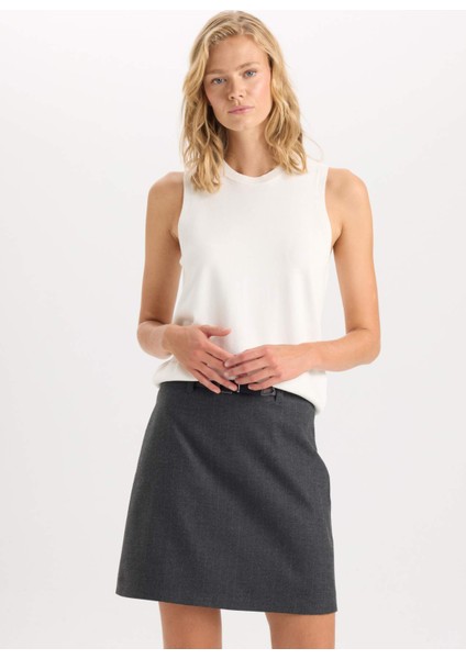 Fitted Bisiklet Yaka Kolsuz Basic Düz Triko Kazak D6160AX24AU indirimleri