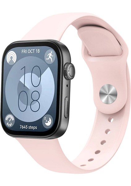 Huawei Uyumlu Watch Fit 3 Krd-11 22MM Silikon Kordon-Pembe