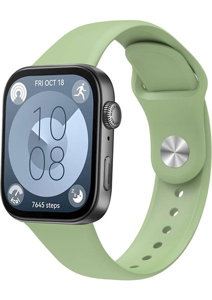 Huawei Uyumlu Watch Fit 3 Krd-11 22MM Silikon Kordon-Yeşil