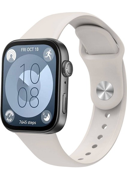 Huawei Uyumlu Watch Fit 3 Krd-11 22MM Silikon Kordon-Starlight
