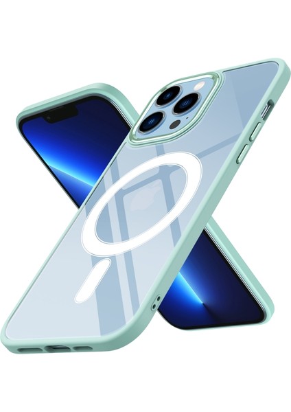 iPhone 12 Pro Kılıf Wireless Şarj Özellikli Krom Magsafe Silikon Kapak