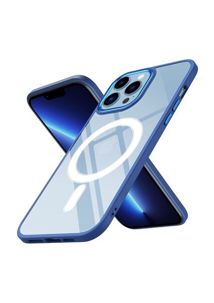 iPhone 12 Pro Kılıf Wireless Şarj Özellikli Krom Magsafe Silikon Kapak