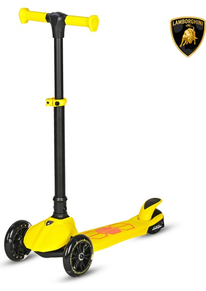 Lisanslı L5 Katlanabilir Işıklı 3 Tekerlekli Çocuk Scooter Sarı