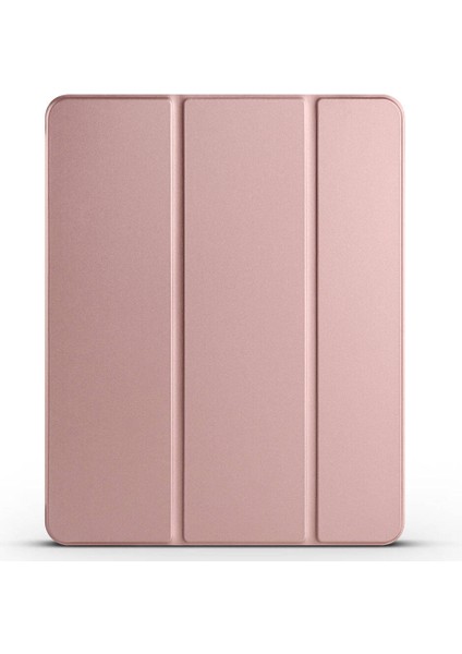 iPad Uyumlu Air 13 2024 Htstore Smart Cover Kalem Bölmeli Standlı 1-1 Kılıf-Rose Gold