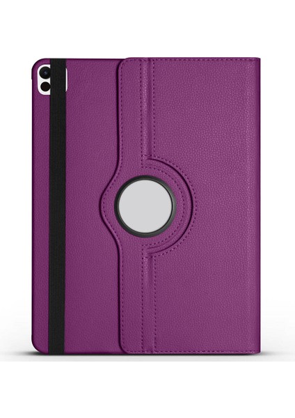 iPad Uyumlu Pro 13 2024 Htstore Dönebilen Standlı Kılıf-Mor