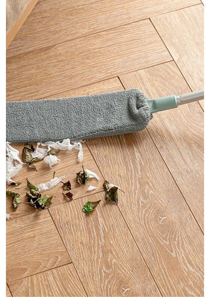 Mikrofiber Başlıklı Girintili Yüzey Dip Köşe Raf Temizleme Mopu Toz Alma Fırçası
