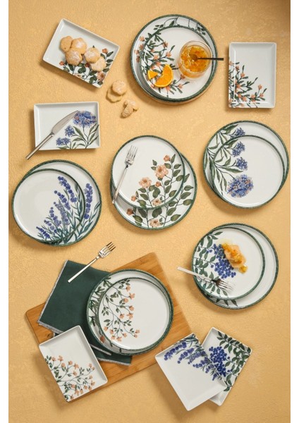 Flower Garden Karma Ikram ve Kahvaltı Takımı 18 Parça