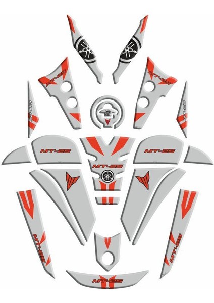 Yamaha Mt25 2020 - 2023 Uyumlu Full Tank Pad Set 008