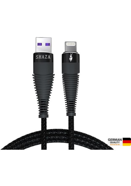 Apple iPhone Uyumlu Lightning 5A 100 W Örgülü Hızlı Şarj ve Data Kablosu 1 Metre