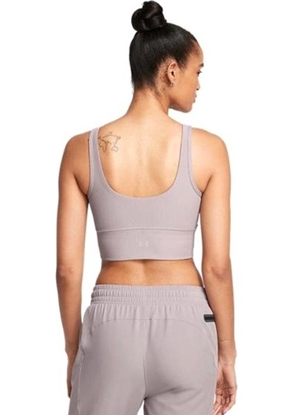 Under Armour Meridian Rib Crop Kadın Gri Antrenman Atlet 1386613-015