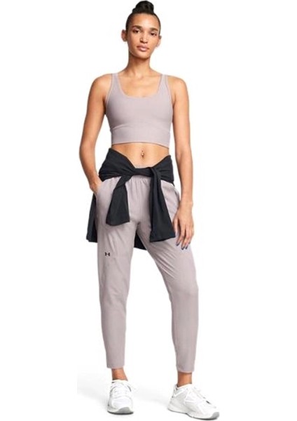 Under Armour Meridian Rib Crop Kadın Gri Antrenman Atlet 1386613-015