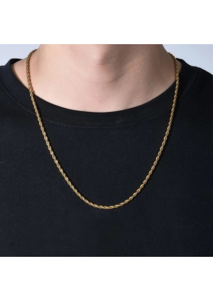 Çelik Burgu Zincir Kolye Unisex 60CM