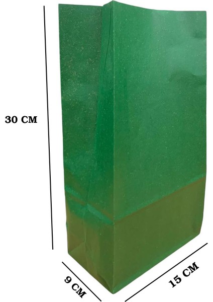 Al Bi 90LIK 15X 29x 8 cm Kraft Dipli Kese Kağıdı 10 Adet Yeşil