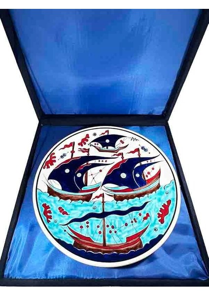 Batık Kalyon 30CM Iznik Çini Tabak