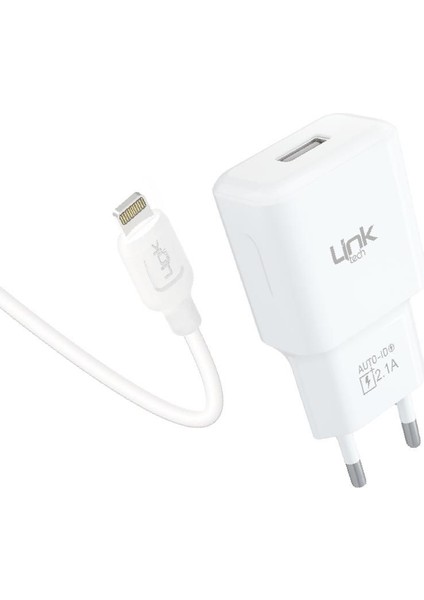 Linktech T442E Strong Eco Şarj Aleti ve Lightning Kablo Set 2.1A
