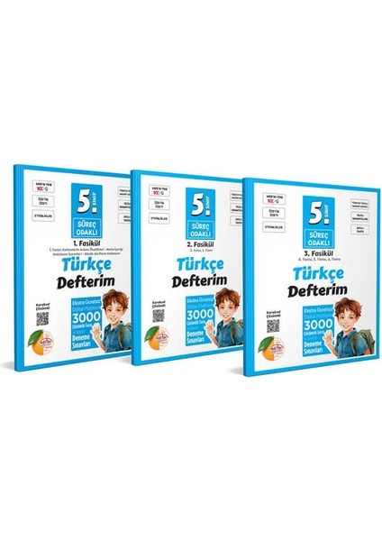 5. Sınıf Süreç Odaklı Türkçe Defterim 3 Adet Fasikül
