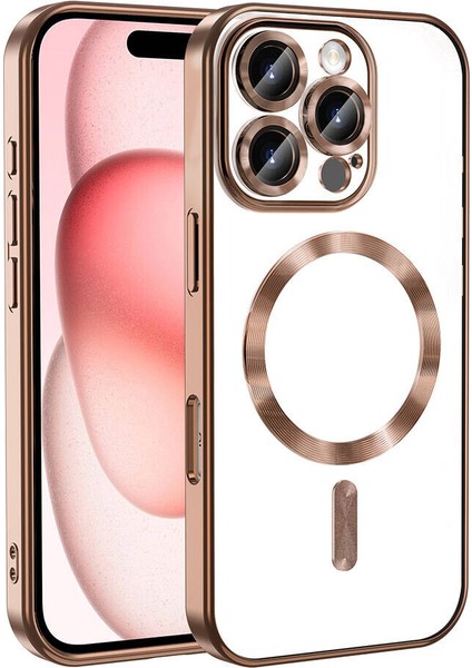 Apple Iphone 16 Pro Max Kılıf Renkli Kenarlı Kamera Korumalı Arkası Şeffaf Magsafeli Demre Silikon