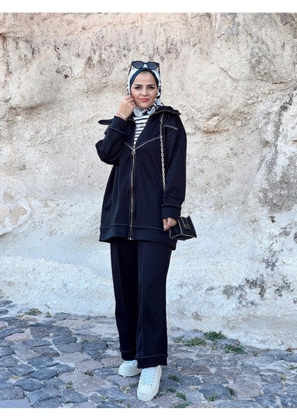 Aselim Hijap Moda Premium Veloso Modal Takım Siyah