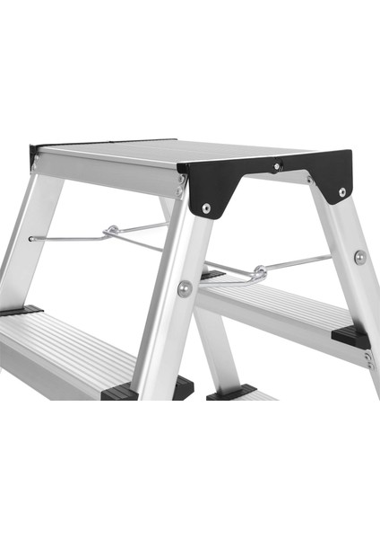 Songmıcs Alüminyum Basamaklı Merdiven, Ev Merdiveni, Hafif 3 Kg, Her Iki Tarafta Katlanır Çok Amaçlı Basamaklar 2 x 3 Kademeli GLT23K indirimleri