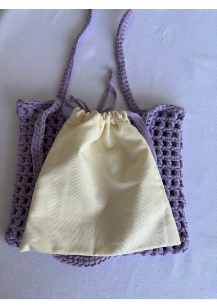 Dafne Dükkan El Örgüsü File Kroşe Çanta Crochet Bag Lila Rengi