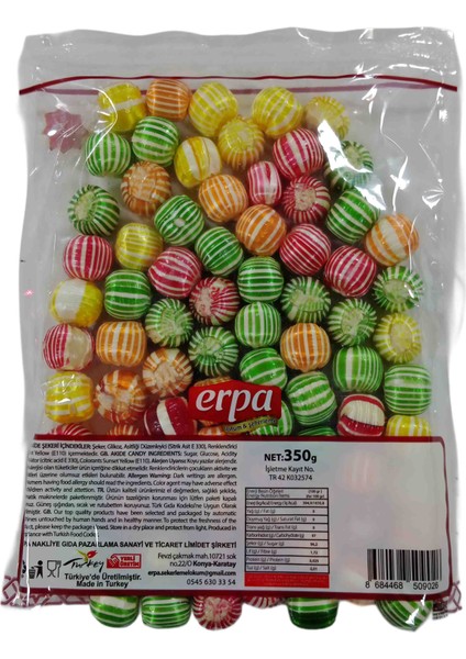 Durusoy Shop Center Erpa Bonbon Çizgili Akide Şeker 350GR