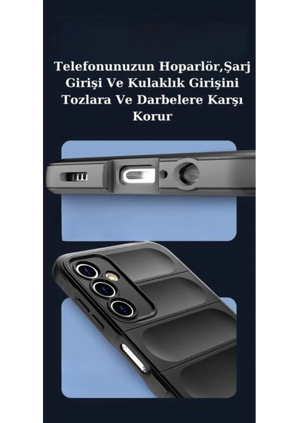 Samsug Galaxy A35 Uyumlu 3D Kamera Korumalı Mat Leke Yapmaz Elden Kaymaz Içi Kadife Silikon Kılıf