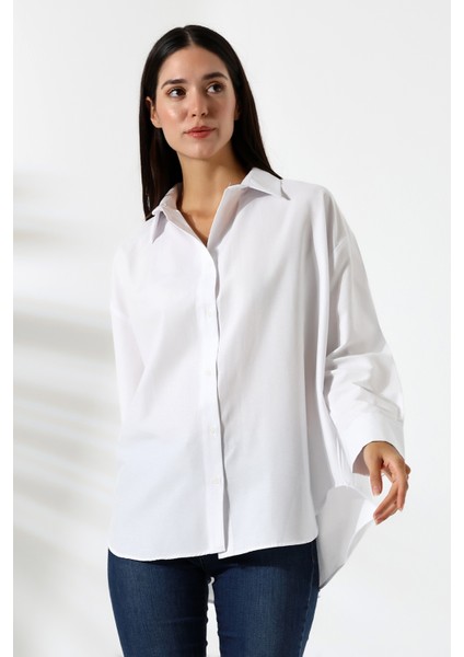 Oversize Beyaz Kadın Gömlek modelleri