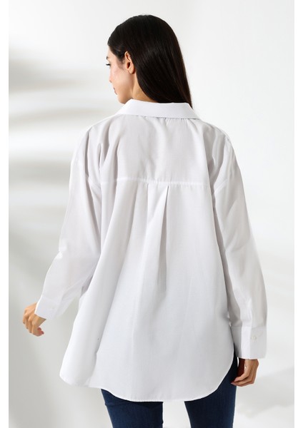 Oversize Beyaz Kadın Gömlek fırsatları