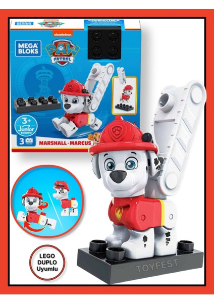 Mega Bloks Paw Patrol The Mighty Movie Film Karakter Figürleri - Marshall - 2