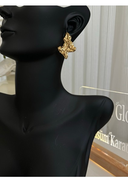 Goddess Glow Gold Çelik Altın Kaplama Pinterest Küpe