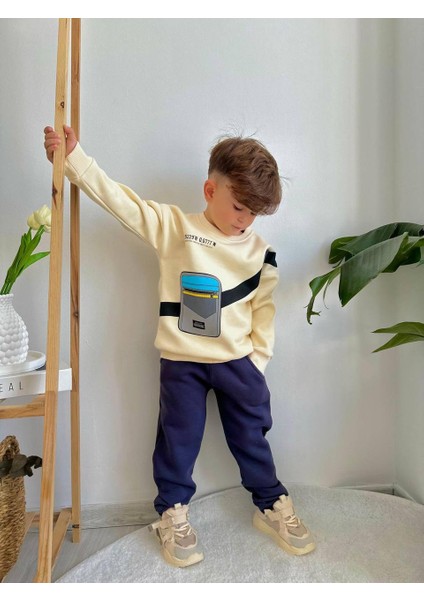 Erkek Çocuk Çanta Baskılı Sweatshirt Takım fiyatları