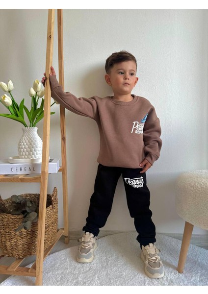 Erkek Çocuk Baskılı Sweatshirt Takım