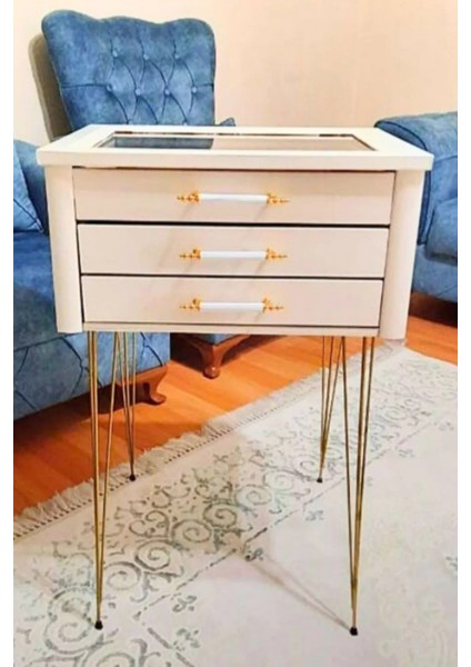 Tel Sehpa Ayağı 9'lu Altın Sarısı, 46cm - 3 Adet, 50cm - 3 Adet, 54cm - 3 Adet