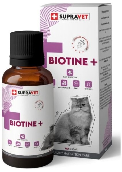 Supravet Plus +B For Cats Biotine Damla 100 ml + Zinc + Multi Vitamin (Kediler Için Tüy Sağlığı Damlası) fiyatları