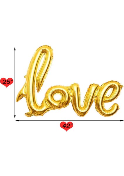 Love ımza folyo balon gold büyük boy 65x108 cm modelleri