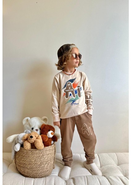 Erkek Çocuk Yazı Baskılı Sweatshirt Takım fiyatları