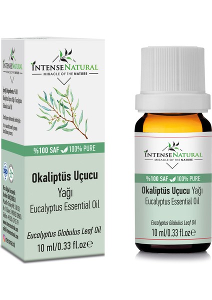 Intense Natural Okaliptüs Uçucu Yağı 10 ml x 3 %100 Saf ve Doğal Eucalyptus Essential Oil