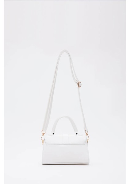 Beyaz Asia Suni Deri Çıtçıtlı Ayarlanabilir Askılı Kadın El, Kol ve Omuz Çantası fiyatları