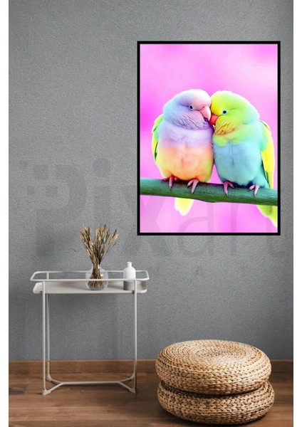 Renkli Kuş 30 x 40 cm Elmas Mozaik Tablo fiyatları