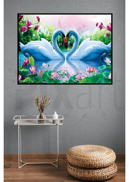 Kuğu 30 x 40 cm Elmas Mozaik Tablo modelleri