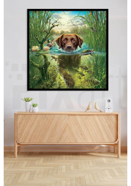Köpek Yavrusu 30 x 30 cm Elmas Mozaik Tablo