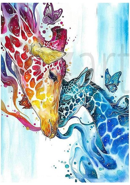 Zürafa 30 x 40 cm Elmas Mozaik Tablo