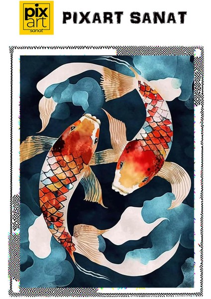 Sazan Balığı 30 x 40 cm Elmas Mozaik Tablo fırsatları