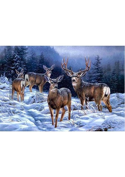 Geyik 40X60 cm Elmas Mozaik Tablo